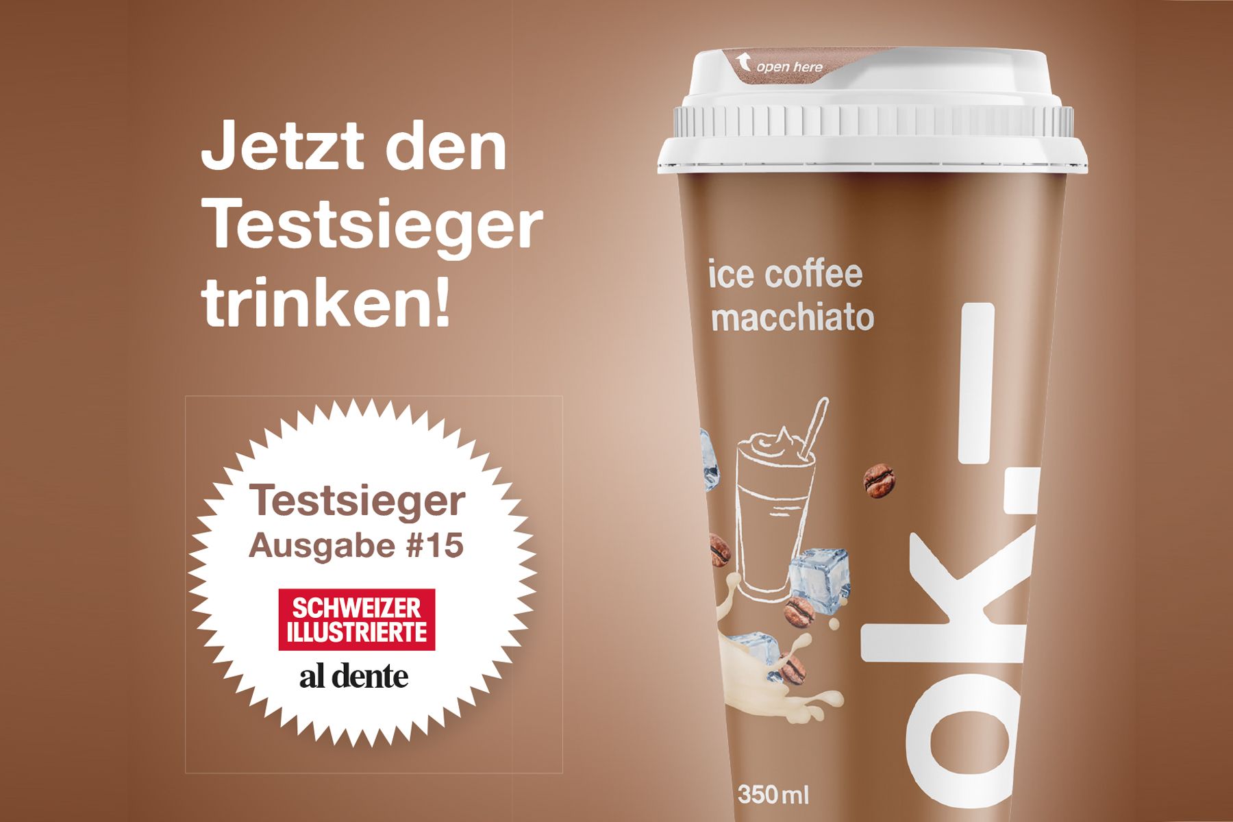 To go: ok.– ice coffee macchiato.